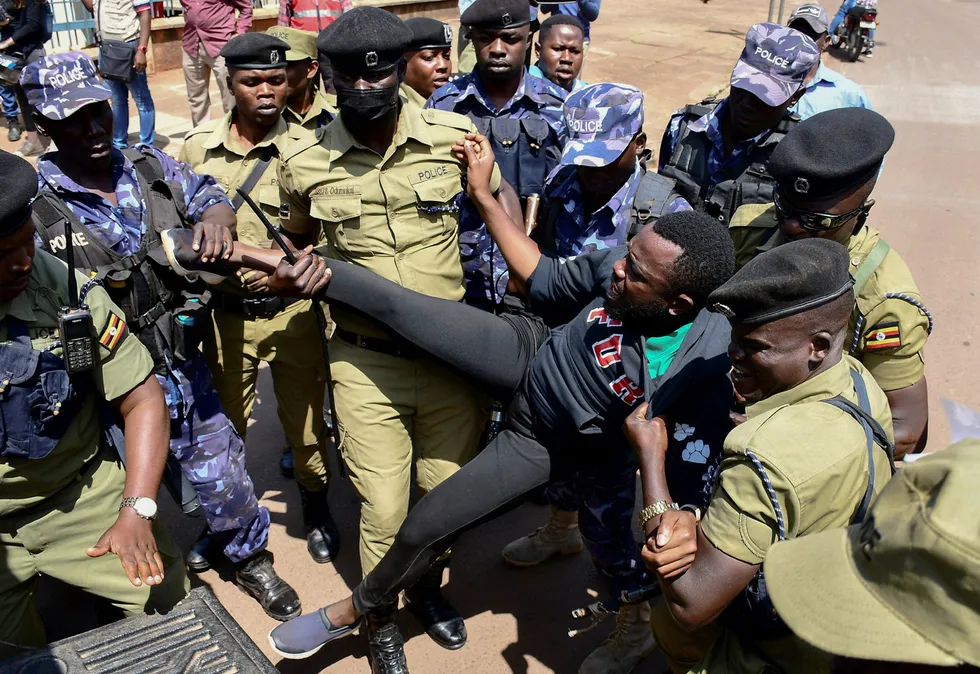 Uganda arrests dozens of students over oil project protest