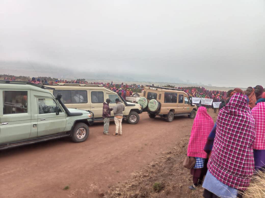 MAGARI YA WATALII YAKWAMA NGORONGORO KUFUATIA MAANDAMANO YA WAMAASAI YANAYOENDELEA