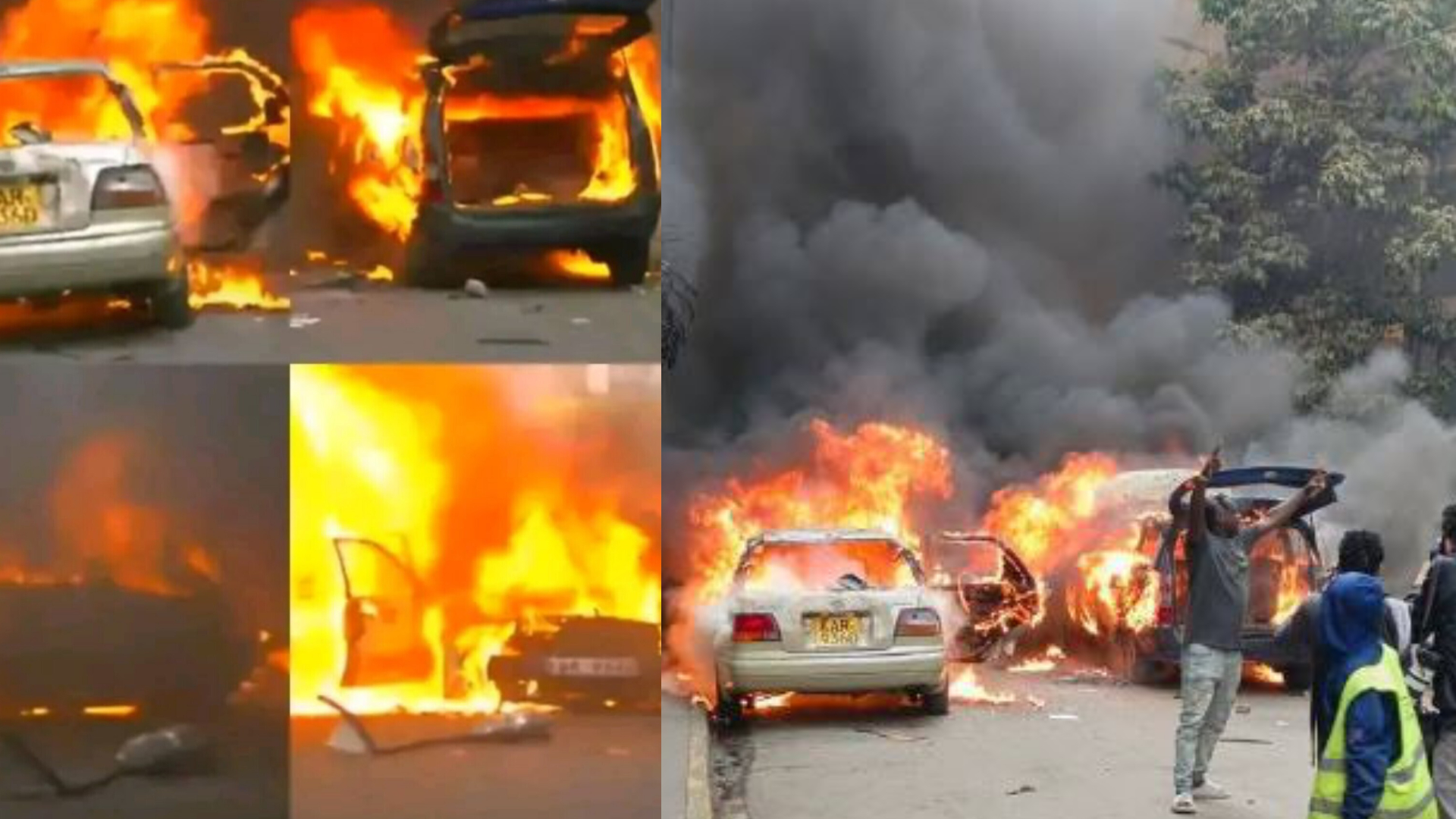 Several cars torched as protesters stormed Nairobi, demanding Justice for Albert Ojwang