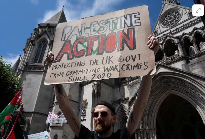 Six in UK court deny terror charges for Palestine Action support