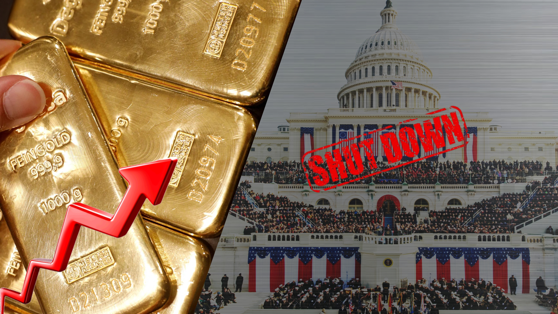 Gold Hits Record, Wall St Futures Drop as US Shutdown Begins