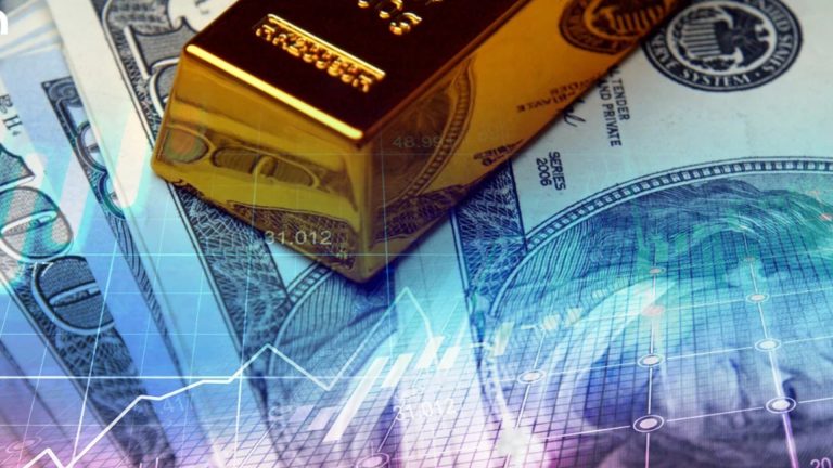 Dollar halts descent, gold keeps climbing before Fed update